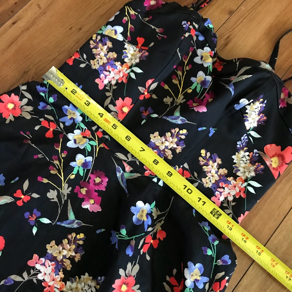 Express Floral Black Fit + Flare Dress - Picture 6 of 8